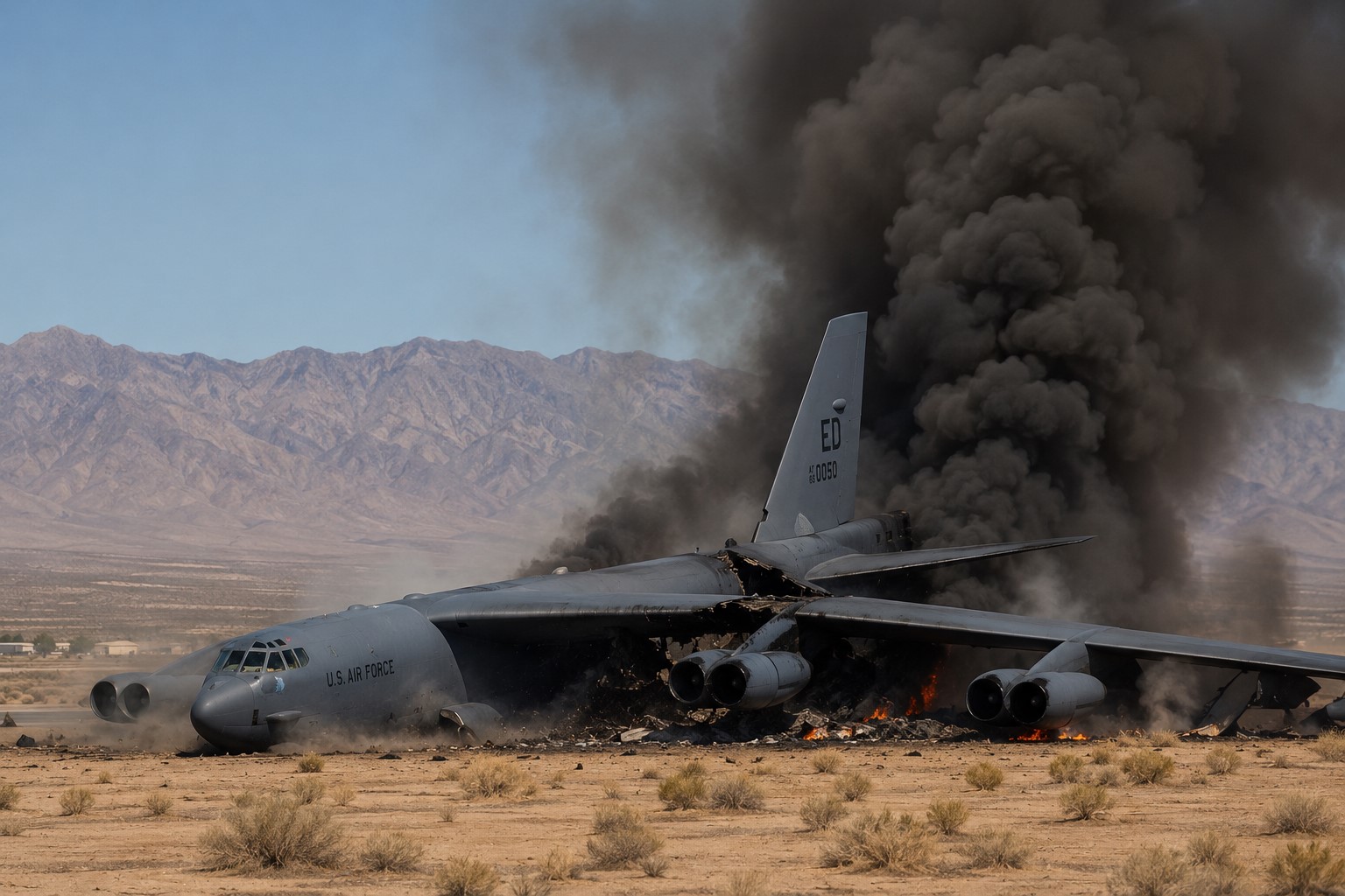 Eight Feared Dead After Air Force Bomber Crashes During Takeoff at California Base