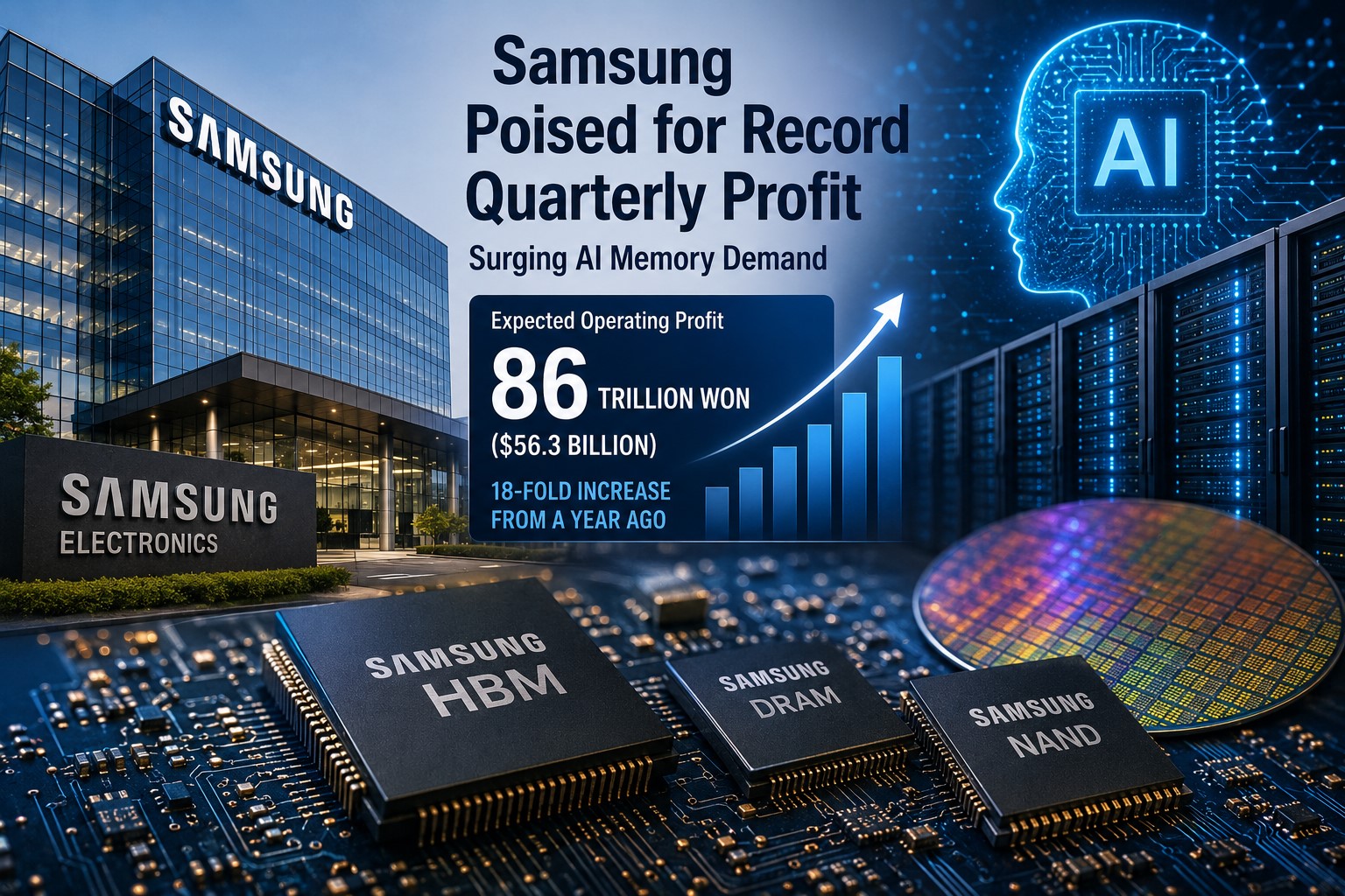 Samsung Expected to Report Sharp Profit Surge on Booming AI Memory Demand