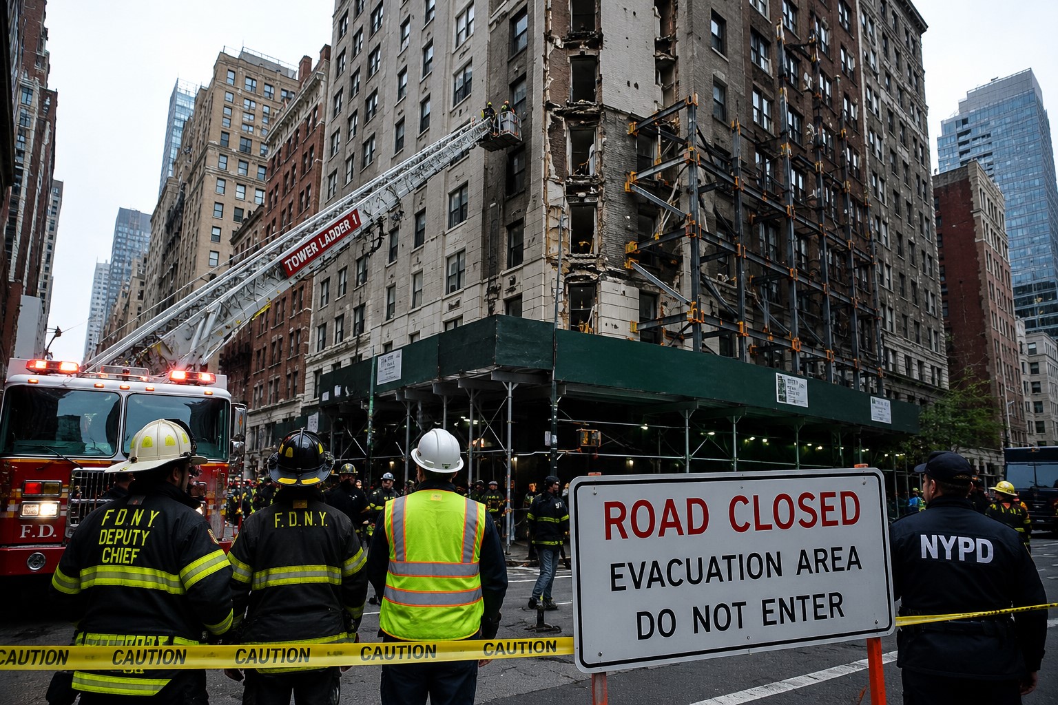 Manhattan High-Rise Stabilized as Collapse Risk Eases