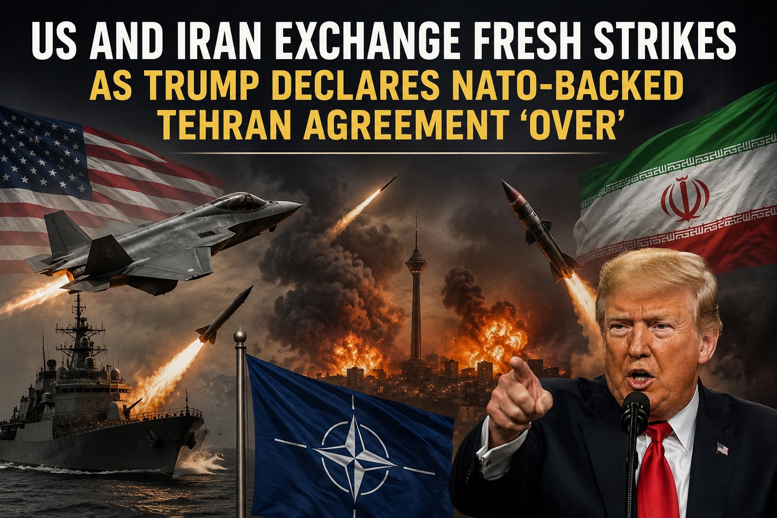 US and Iran Exchange Fresh Strikes as Trump Declares NATO-Backed Tehran Agreement ‘Over’