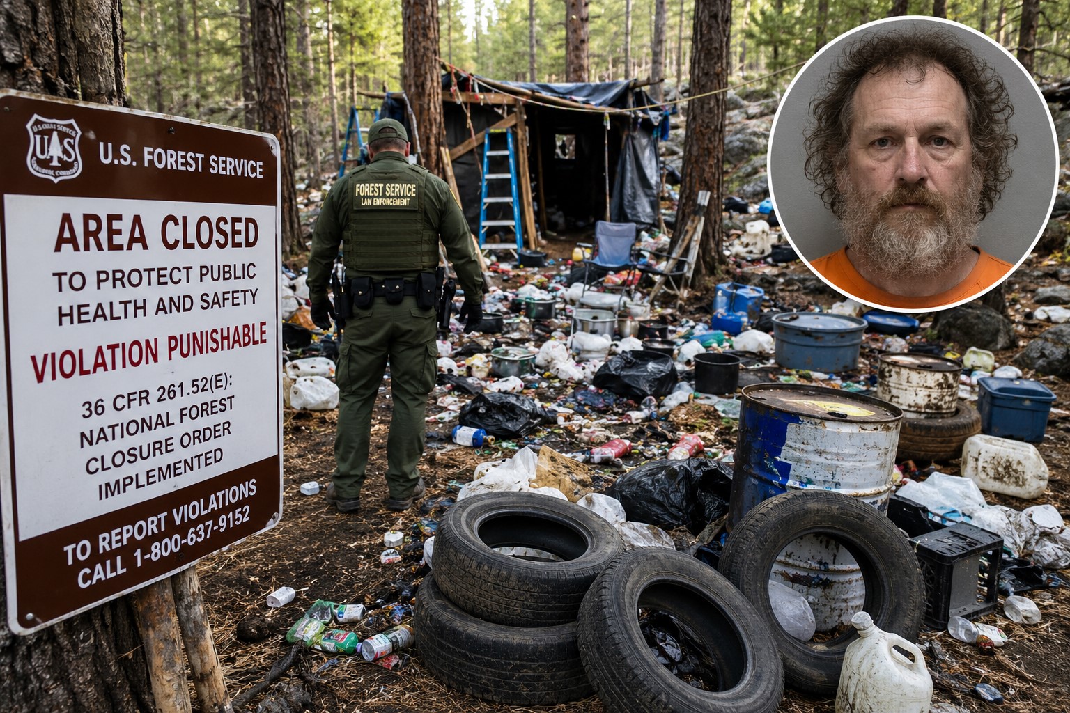 Man Accused of Dumping Nearly 1,000 Pounds of Trash in National Forest