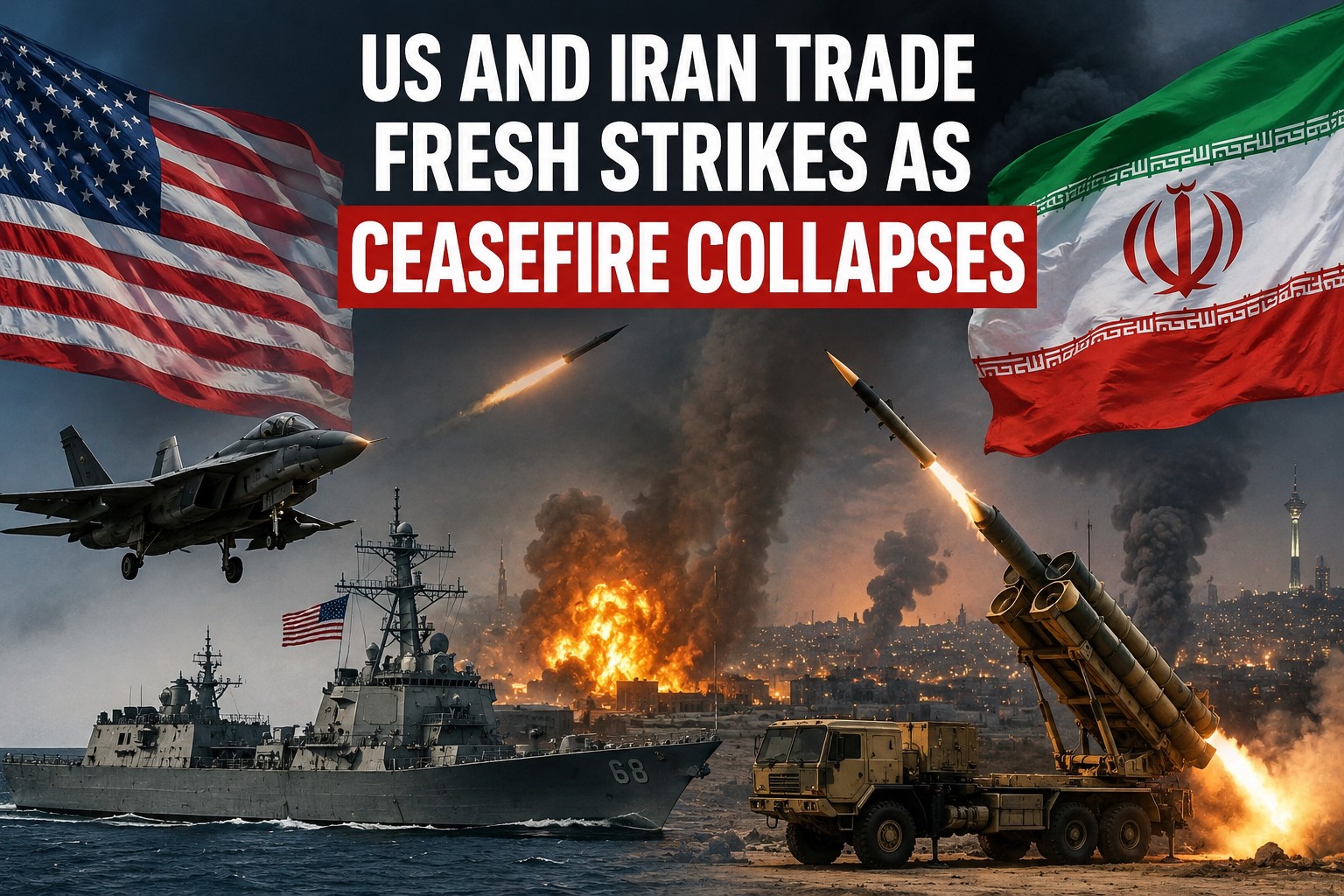 US and Iran Trade Fresh Strikes as Ceasefire Collapses