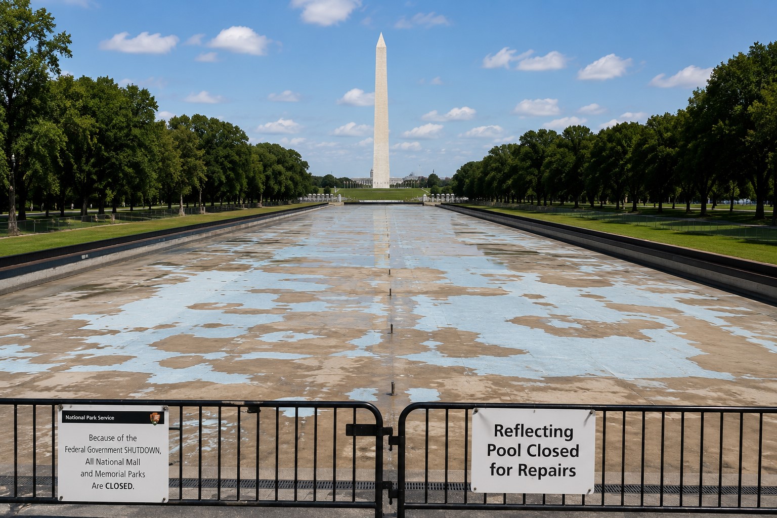 Trump Says Reflecting Pool Has Been Drained, Set to Reopen Soon