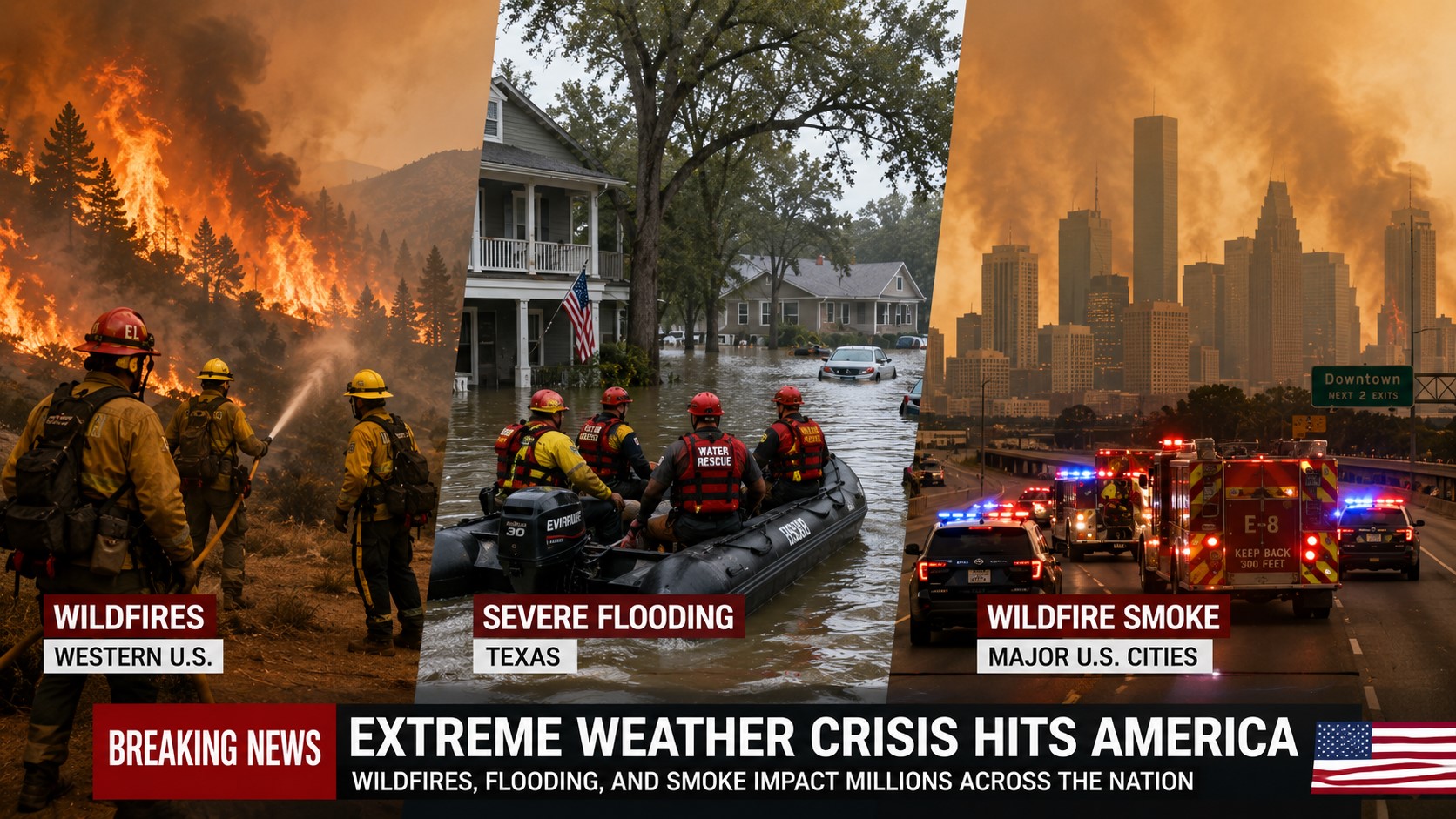 USA Breaking News: Triple Weather Crisis Puts Millions of Americans on Alert