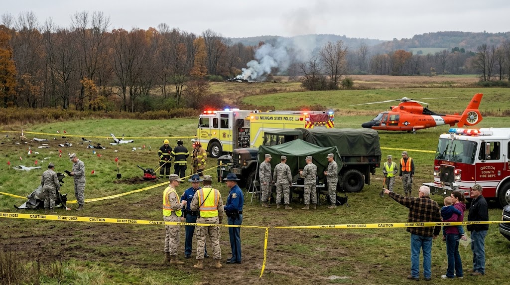 F-16 Fighter Jet Crashes During Training Exercise in Michigan